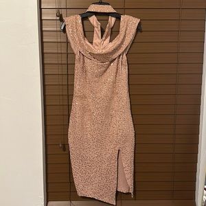 Dust pink sequin cocktail dress